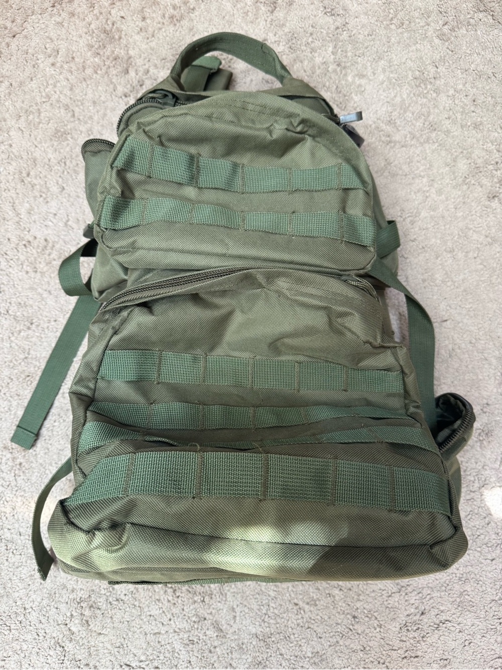 Olive Green Tactical Backpack with MOLLE Webbing for Men